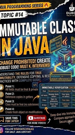 Immutable Class in Java 🔥 | How to Create Immutable Class | Java Interview #corejava #java