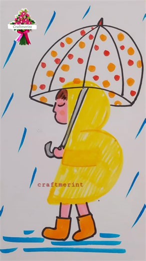 Craftmerint EasyDraw on Instagram: "🌧️☔ Easy Kid in Rain Drawing 🌈 Let’s draw a cute rainy-day scene — simple, fun, and perfect for kids & beginners! 🎨👧🖍️ Grab your colors and make your rainy day creative 💙 #EasyDrawing #RainyDayArt #KidInRainDrawing #DrawingForKids #CuteDrawing #StepByStepDrawing #ArtForBeginners #CreativeKids #FunWithArt"