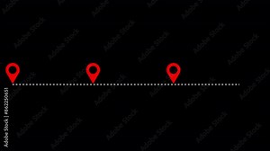 GPS location pointers animation, location map pointers with pin icon and location animation on black background, GPS Location pin point animation location pin mark map location icon
