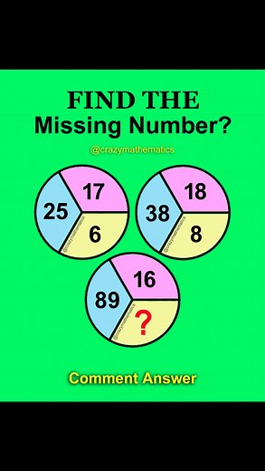 The Number is Missing! Can Your Brain Find It? #mathskills #maths #mathisfun #learningisfun #braintest | Crazy Mathematics