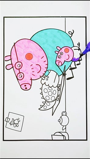 Daddy Pig Drawing and Coloring for Kids, 598#peppapig #peppapigdrawing #peppapigcoloring #drawing