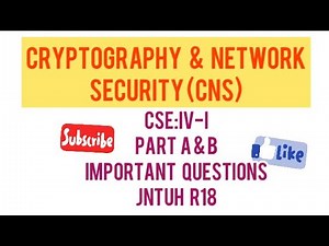 CRYPTOGRAPHY AND NETWORK SECURITY (C&NS)IMPORTANT QUESTIONS PART A & B -JNTUH R18