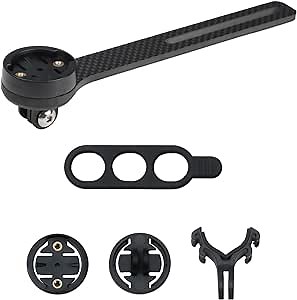 iGPSPORT Carbon Bike Computer Mount, Super Light Out Front Bike Mount Compatible with Garmin Wahoo Cycplus XOSS Bike Computer GoPro Action Camera Bike Light
