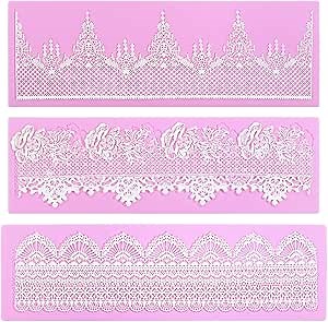 Embossing Lace Fondant Molds - Rose Flower Cake Lace Molds Set of 3