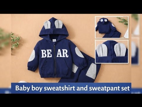 Baby boy sweatshirt and sweatpant set ✨Cutest Winter Outfit for Your Little One 🧸💙 |Baby WinterWear
