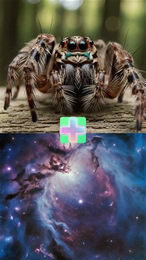 Nebula Morph • Dragonfly & Spider #wildlife #ai #shorts