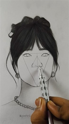 Face drawing techniques 😍✍️ #art #artist #cartoon #drawing #satisfying #paint #anime #shorts #bts