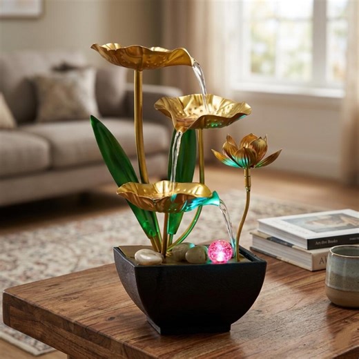 Flower Indoor Water Fountain LED Tabletop Zen Fountain USB Relaxing Home Decor - Etsy UK