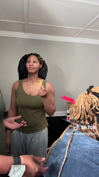 Paige made my client some chicken tenders & fries. #thebraidingchef