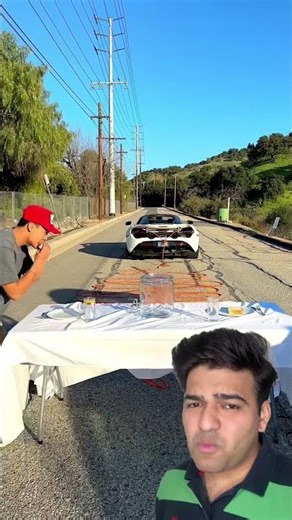 Exotic car vs tablet cloth pull challenge #shorts #greenscreen