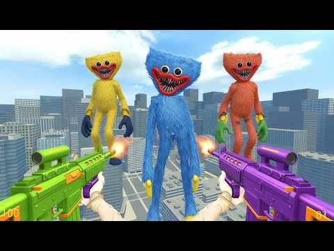 NO ESCAPE FROM HUGGY WUGGY AND KISSY MISSY ROAMING EVERY ROOFTOP IN THE CITY TODAY | Garry's Mod