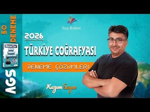 1. MasterChef Ags - Turkish Geography 50 Branches Practice Test - Test -1 | Kazım Sayın