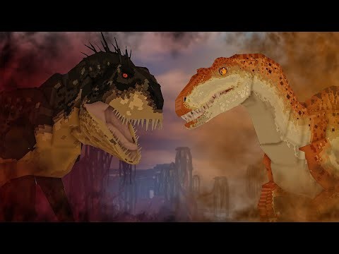 Jurassic Blocky NEW SpinoRaptor VS Scorpios Rex HYBRIDS Battle!
