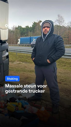 Protest van Tadzjikistaanse chauffeur in Deurningen