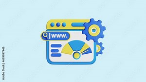 Fast Browsing animated 3d icon. Great for business, technology, company, websites, apps, education, marketing and promotion. Website Optimization 3d icon animation.