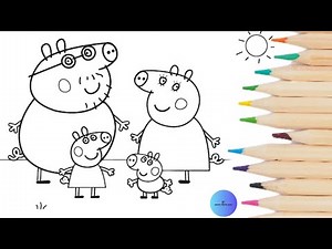 Peppa Pig on a family outingSeason 2/Easy and step-by-step drawing of Peppa Pig's family