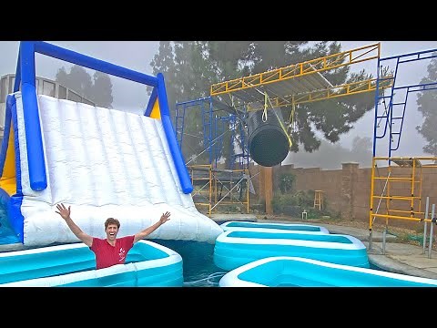 Spending 24 Hours In Backyard Waterpark!