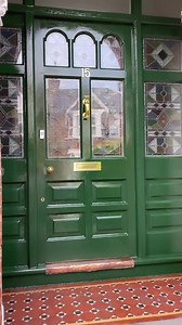In the Victorian era, Dark Brunswick Green was used extensively on front doors and railings. Credit: @the_house_at_no15 Door: Dark Brunswick Green | The Little Greene Paint Company