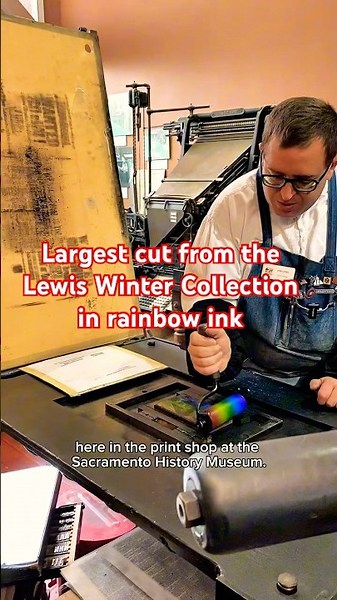 Printing the largest cut from the Lewis Winter Collection in rainbow color ink