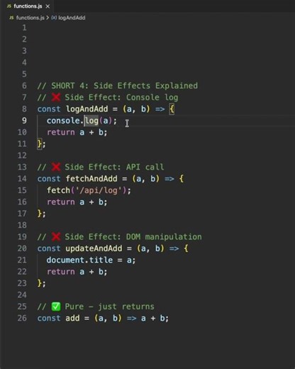 What Are Side Effects in JavaScript? 🤔 #coding #programminglanguage #frontendcourse