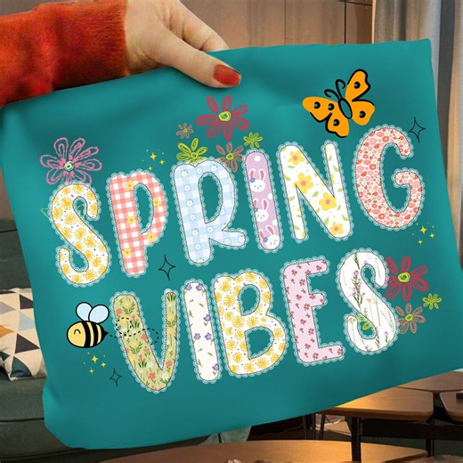 Retro Spring Vibes PNG, Pastel Floral Graphic (digital Download) - Etsy