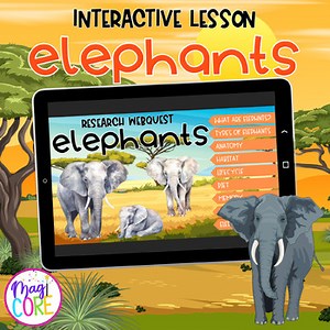 Elephants Lesson Digital Resource Activity Animal Habitat Life Cycle Diet Memory