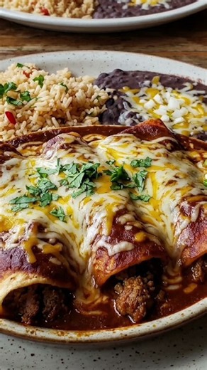 Beef Enchiladas with Mexican Rice