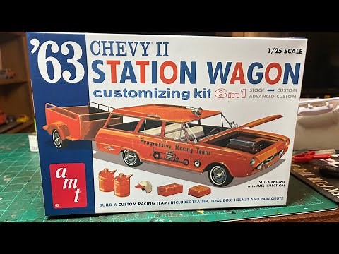 Full build 1963 Chevy II wagon and Trailer by AMT.