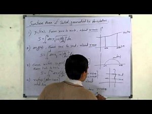 Surface area Of Solid Generated by revolution about X-axis in Hindi
