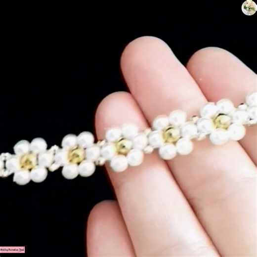 2.9K views · 64 reactions | How to make Simple Beaded Delicate Rose Bracelet For Beginners   Materials   gold beads 2 mm  white beads 4 mm  gold beads 4*5 mm  any needle for beading  any thread for beading | Wedding Decoration Ideas | Facebook
