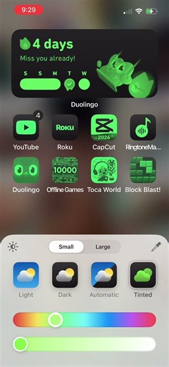 how to change the color of apps