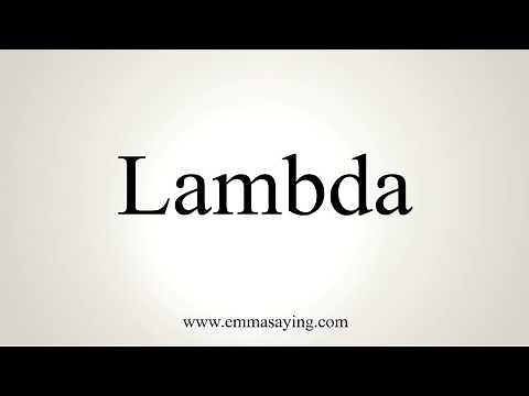 How To Pronounce Lambda