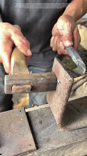 Blacksmith Skillfully Shapes Metal with Traditional Forging Tools