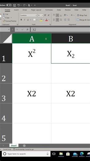 How to write supercript and subscript in Microsoft Excel Short