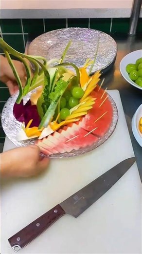 Fruit Carving Mastery Stunning Watermelon, Melon & Apple Designs#Plate decorated idea's#Knife Skills