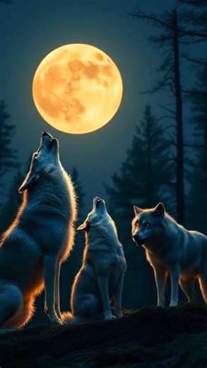 wolves howling at the moon