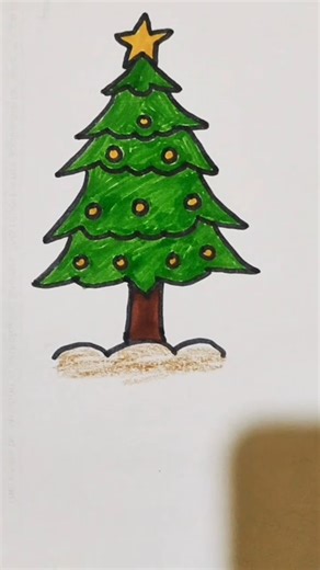 easy christmas tree 🎄 drawing #easydrawing #art #chrismastree #viral #shorts