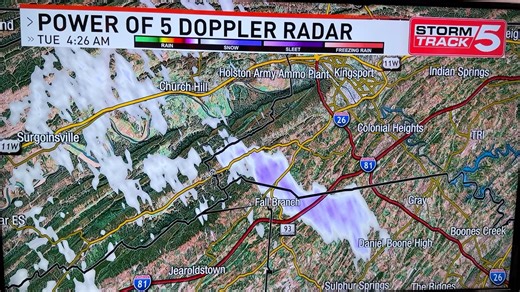 Localized snow band this morning near Fall Branch and Gray aided by terrain and possibly industrial plants. Meteorologist David Boyd explains. | WCYB