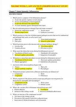 Nsg5003 Advanced Pathophysiology TEST BANK Chapter 7 Innate Immunity InflammATIon Huether Mccance