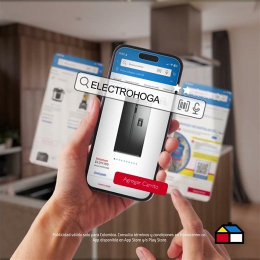 Llévate todos los electrodomésticos para tu hogar comprando fácil y rápido desde la app Homecenter