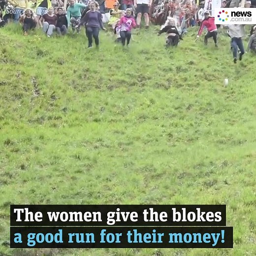 35K views · 164 reactions | Just a bunch of adults running after a wheel of cheese. You're welcome. | News.com.au | Facebook