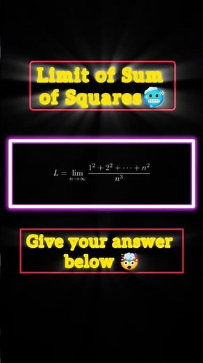 ✨Limit of Sum of Squares🤯 | Easy JEE/Board Math Trick Explained with Animation #maths