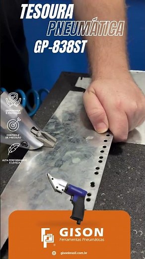 A Tesoura Pneumática que Simplifica o Corte de Chapa — Veja a GP-838ST da Gison Trabalhando!