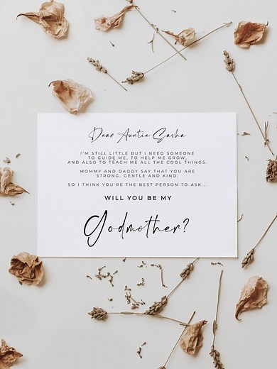 Godmother Proposal Card, Godfather Proposal Printable Card, Will You Be My Godparents Template - Etsy