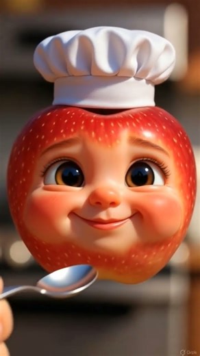 cute apple eats chocolate 🍫 😋 #funny #reels #cute #ai