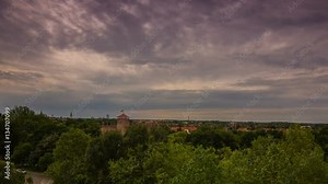 Rain clouds over the Gyula Castle