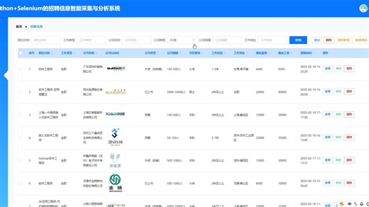 基于Python+Selenium的招聘信息智能采集与分析系统2025_066759g0