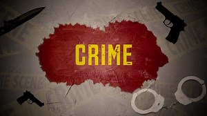 Crime Text background animation with gun and handcuffs