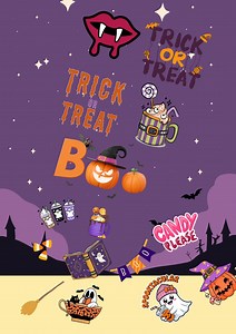 Halloween poster and stickers