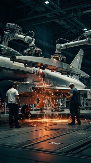 Explosive repair: the intense industrial #welding #sparks #industrial #militaryjet #trending #shorts